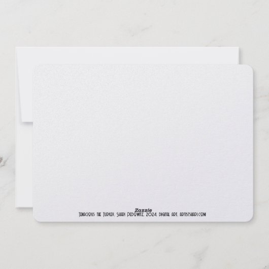 Moderner Erntedank Glattschildkröte Feiertagskarte (Rückseite)