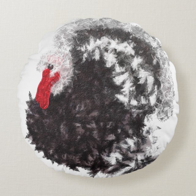 Moderner Erntedank Glattschildkröte Rundes Kissen (Vorderseite)