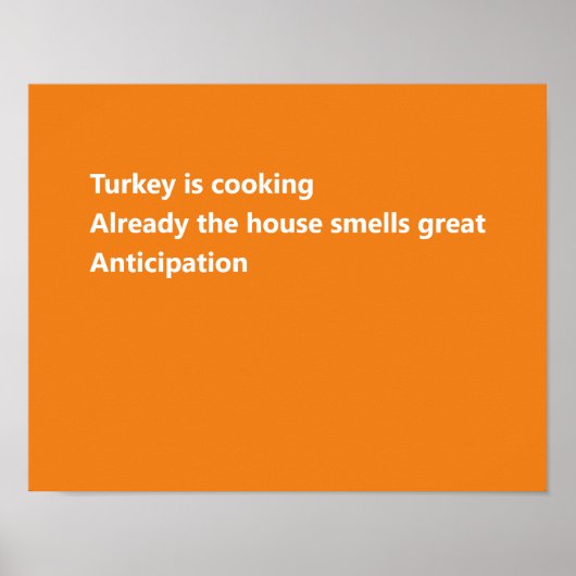 Moderner Erntedank Haiku Gedicht Minimal Orange Poster (Vorne)