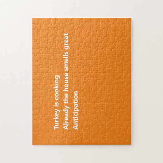 Moderner Erntedank Haiku Gedicht Minimal Orange Puzzle (Vertikal)
