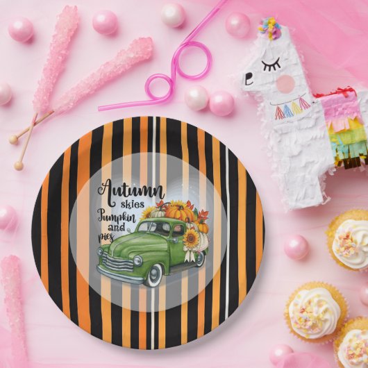 Moderner Erntedank Schöne Herbstsammlung Pappteller (Party)