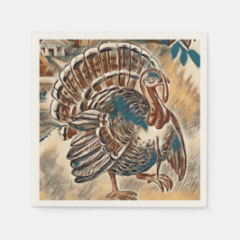 Moderner Erntedank Türkei Napkins Serviette