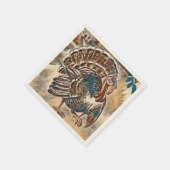 Moderner Erntedank Türkei Napkins Serviette (Ecke)