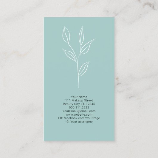 Moderner Esthetician Stylist Wellness-Center Kunde Visitenkarte (Rückseite)