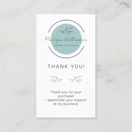 Moderner Esthetician Stylist Wellness-Center Kunde Visitenkarte (Vorderseite)