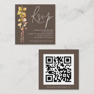 Moderner Eucalyptus Earthy Tone QR Code Wedding RS Begleitkarte