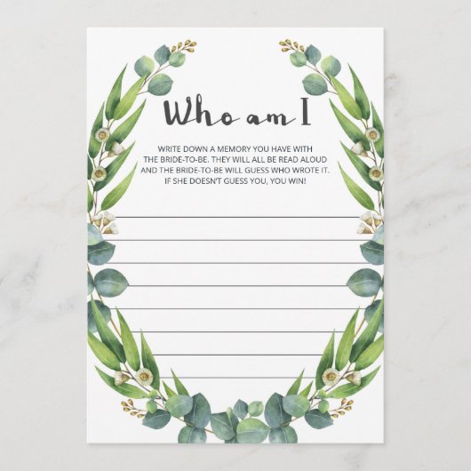 Moderner Eukalyptus Eisbrecher für Brautparty (Vorderseite)