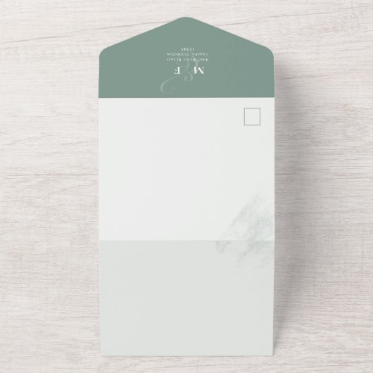 Moderner Eukalyptus Eleganter rustikaler Foliage Q All In One Einladung (Außenbereich)