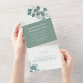 Moderner Eukalyptus Elegantes Rustikales Foliage-F All In One Einladung (Abreißen)