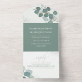 Moderner Eukalyptus Elegantes Rustikales Foliage-F All In One Einladung (Innen Boden)