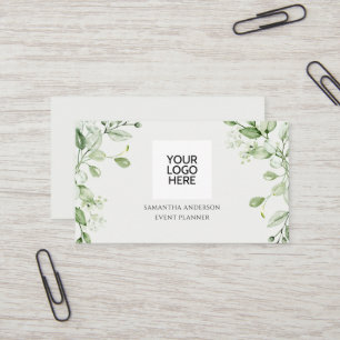 Moderner Eukalyptus Greenery Event Planner Visitenkarte