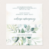 Moderner Eukalyptus-Grün QR-Code Elegant Visitenkarten (Außenseite Aufgefaltet)