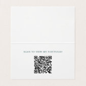 Moderner Eukalyptus-Grün QR-Code Elegant Visitenkarten (Innenseite Aufgefaltet)