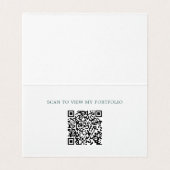 Moderner Eukalyptus-Grün QR-Code Elegant Visitenkarten (Innenseite Aufgefaltet)