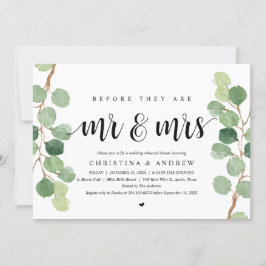 Moderner Eukalyptus, Hochzeit-Probe-Dinner Einladung