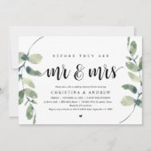 Moderner Eukalyptus, Hochzeit-Probe-Dinner Einladung (Vorderseite)