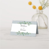 Moderner Eukalyptus-Hochzeitstisch Platzkarte (Rückseite)