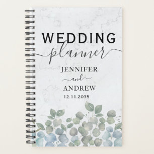 Moderner Eukalyptus Sage Green Wedding Planner Planer
