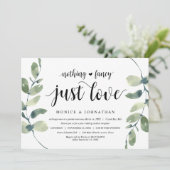 Moderner Eukalyptus, Schwarz, Hochzeitsfeier Party Einladung (Stehend Vorderseite)