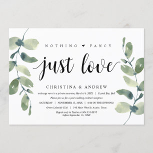 Moderner Eukalyptus, schwarzer Tinte, Hochzeitsfei Einladung