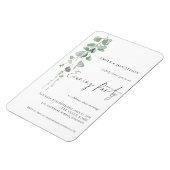 Moderner Eukalyptus-Script-Hochzeitswettbewerb Abe Magnet (Linke Seite)
