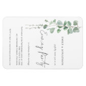 Moderner Eukalyptus-Script-Hochzeitswettbewerb Abe Magnet (Horizontal)