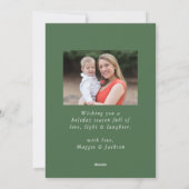 Moderner Eukalyptus und Evergreen Foto Feiertagskarte (Rückseite)