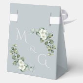 Moderner Eukalyptus Wedding Zent Geschenkschachtel (Rückseite)