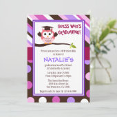 Moderner Eulen-Absolvent laden ein Einladung (Stehend Vorderseite)