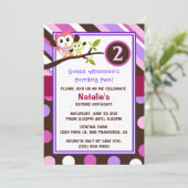 Moderner Eulen-Geburtstag laden ein Einladung (Stehend Vorderseite)