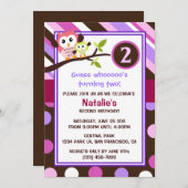 Moderner Eulen-Geburtstag laden ein Einladung (Vorne/Hinten)