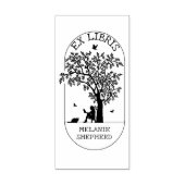 Moderner Ex Libris Tree, Buch Gummistempel (Prägung)
