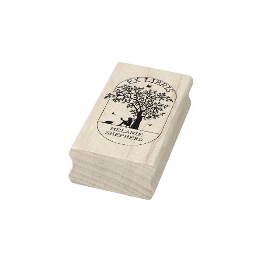 Moderner Ex Libris Tree, Buch Gummistempel (Stempel)