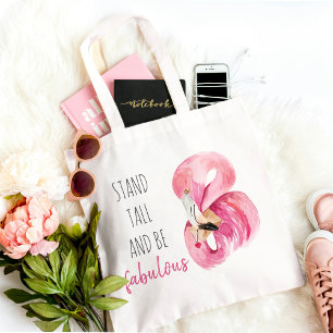 Moderner exotischer Flamingo, steh aufrecht und se Tragetasche