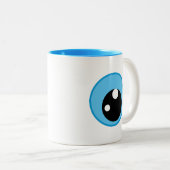 Moderner Eye-Cartoon Zweifarbige Tasse (VorderseiteRechts)