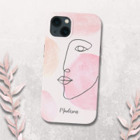 Moderner Face Line Art Individuelle Name