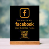 Moderner Facebook-QR-Code für Gold-Geschäfte Acrylschild (Neutral)