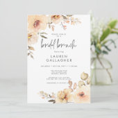 Moderner Fall Champagne Floral Frame Bridal Brunch Einladung (Stehend Vorderseite)