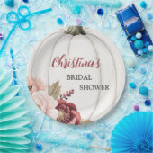 Moderner Fall der Liebe Pumpkin Blumenkolonie Brau Pappteller (Party)