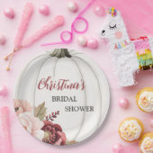 Moderner Fall der Liebe Pumpkin Blumenkolonie Brau Pappteller (Party)