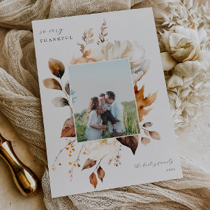 Moderner Fall Floral Erntedank Feiertagskarte