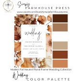 Moderner Fall-neutraler Floral-Rahmen-Hochzeitungs RSVP Karte