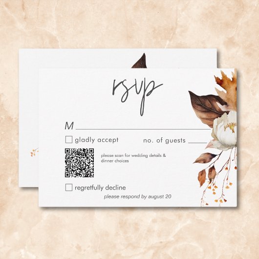 Moderner Fall-neutraler Floral-Rahmen-Hochzeitungs RSVP Karte