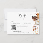 Moderner Fall-neutraler Floral-Rahmen-Hochzeitungs RSVP Karte (Vorderseite)