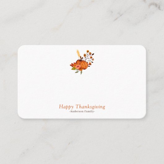 Moderner Fall Pumpkins Pattern Erntedank Platzkarte (Vorderseite)