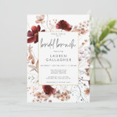 Moderner Fall Rust Wildblume Rahmen Bridal Brunch Einladung (Stehend Vorderseite)