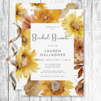 Moderner Fall Sonnenblumen Blumenrahmen Bridal Bru