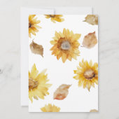 Moderner Fall Sonnenblumen Blumenrahmen Bridal Bru Einladung (Rückseite)