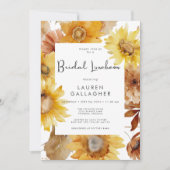 Moderner Fall Sonnenblumen Blumenrahmen Bridal Mit Einladung (Vorderseite)