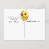 Moderner Fall Sonnenblumen Pumpkin-Ankündigung Ankündigungspostkarte (Rückseite)